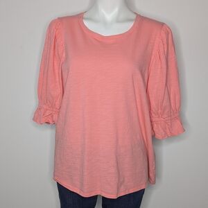 Adyson Parker Peach Pink Puff Short Sleeve Cotton T-shirt 1X